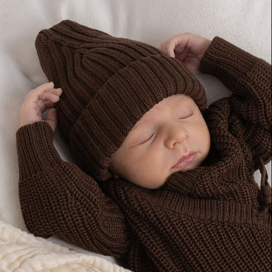 Bonnets côtelés - Chocolat