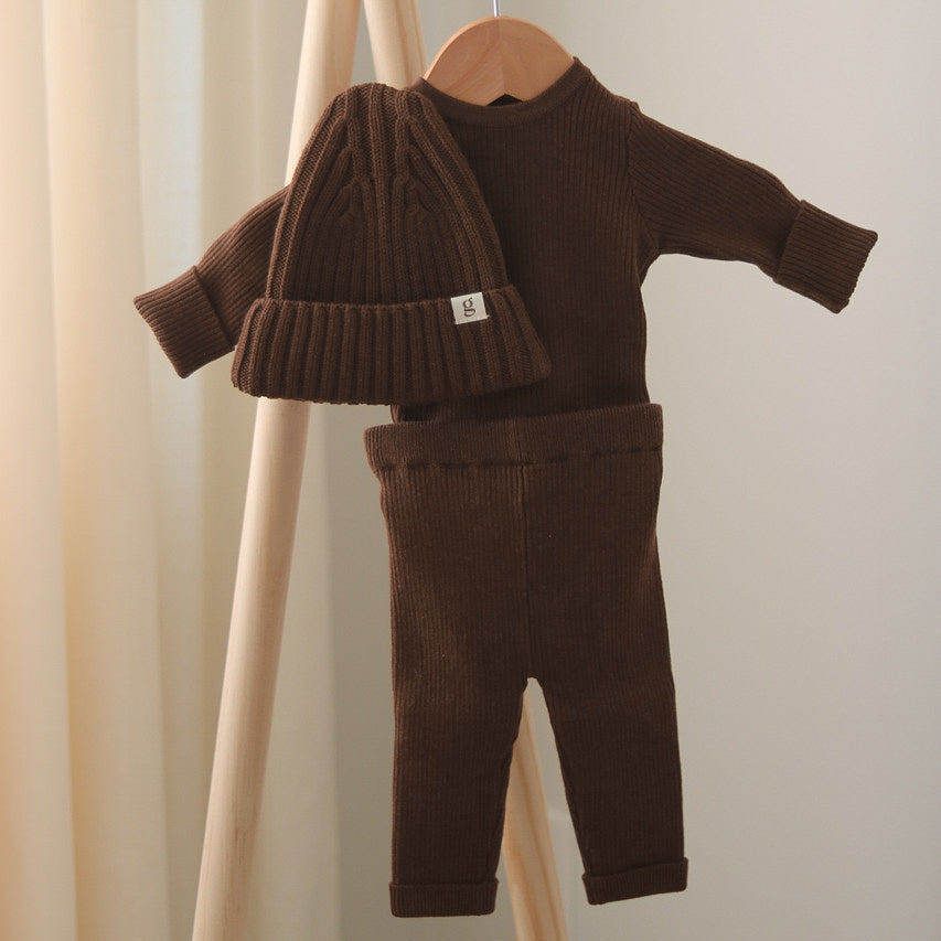 Cache-couches côtelés - Chocolat