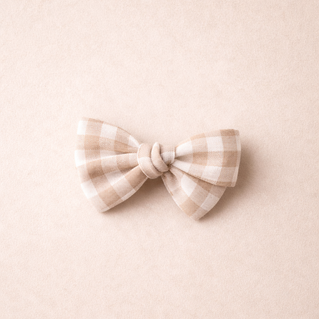 Linen Bow Alligator Hair Clip — Apple Pie