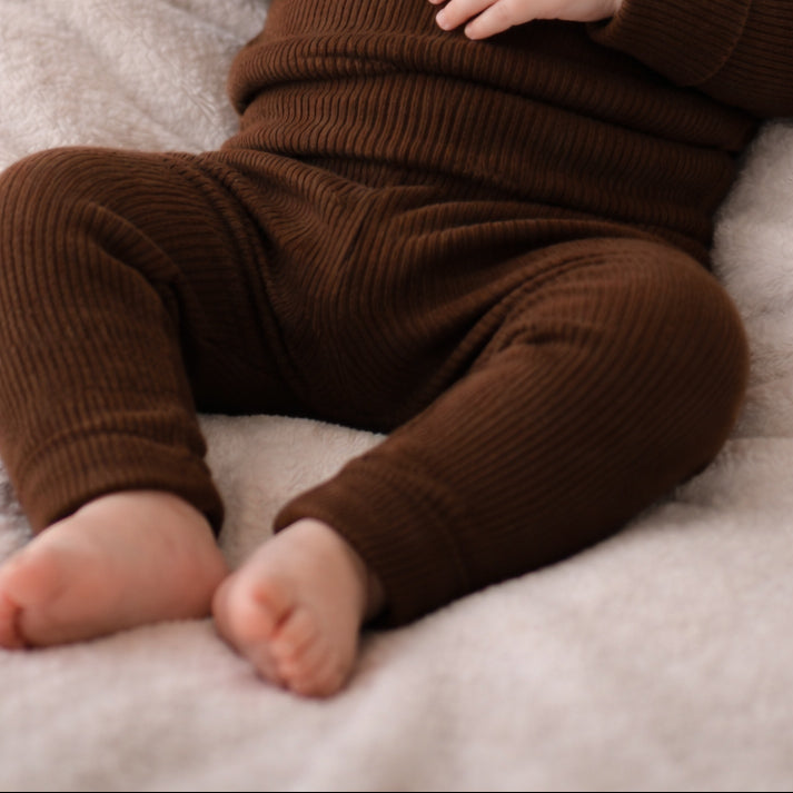 Ribbed leggings - Chocolate
