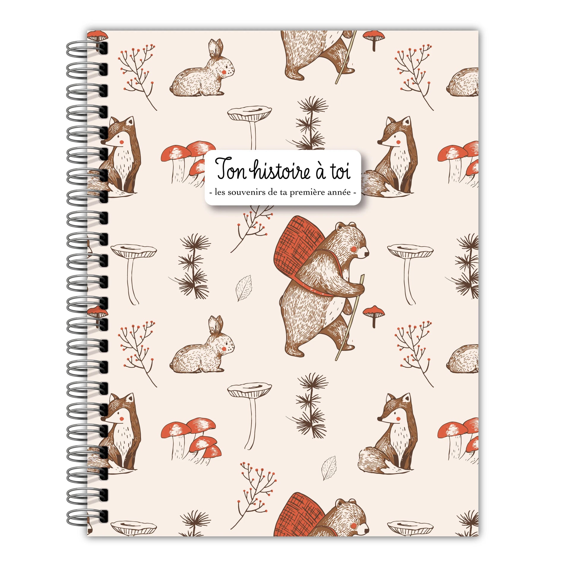 Livre de naissance en français – Ours & Champignons