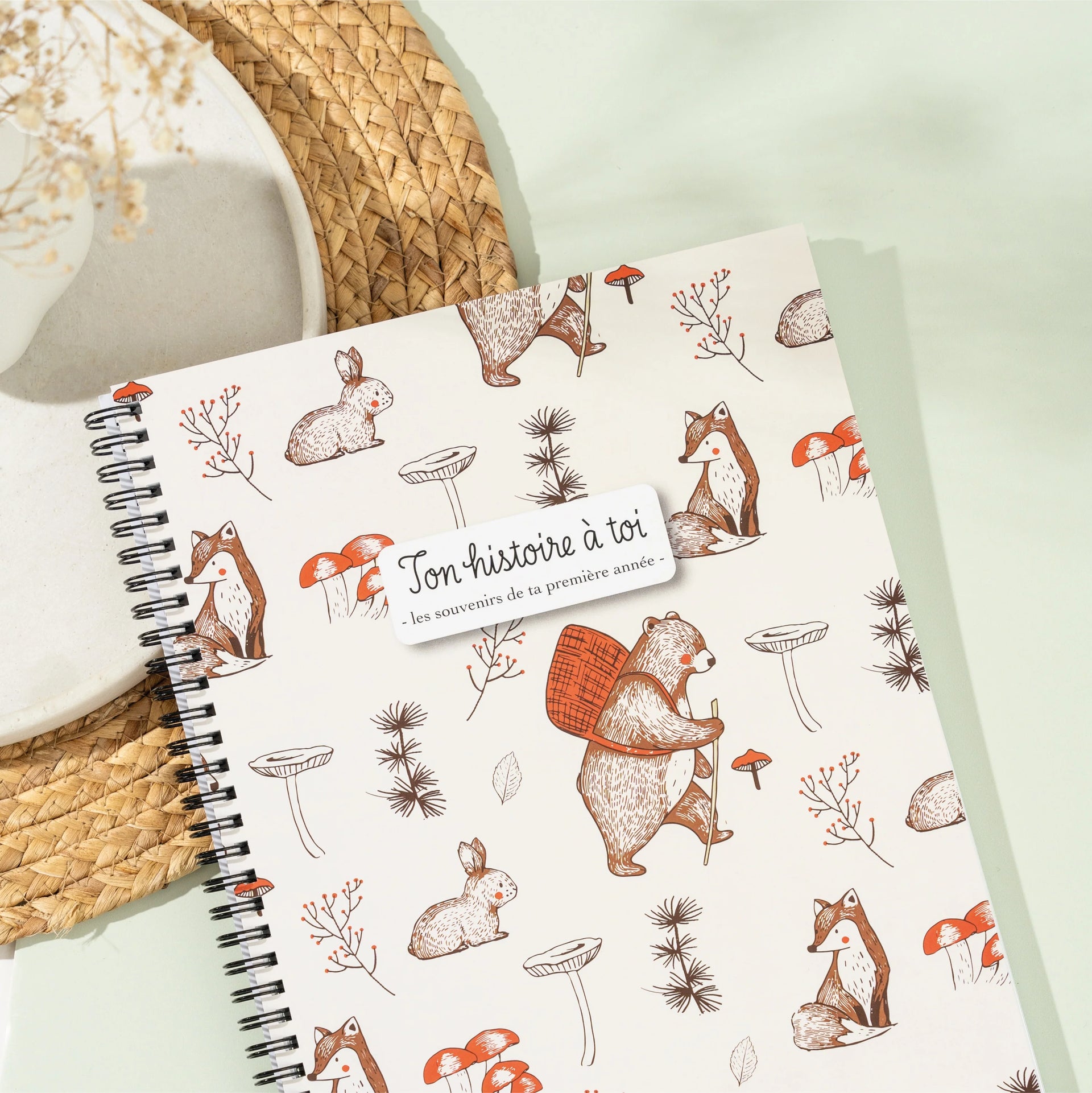 Livre de naissance en français – Ours & Champignons